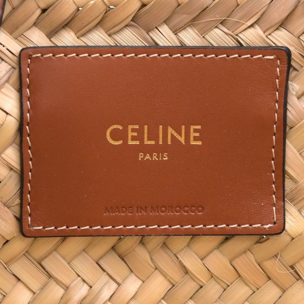 Celine Bag Raffia Pannier Brown Calfskin Teen Triomphe Basket - Picture 4 of 4